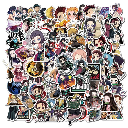 100Pcs Demon Slayer Japanese Anime Stickers Graffiti Skateboard Refrigerator Decorated Notebook Luggage Waterproof Sticker