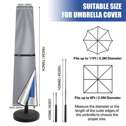 Outdoor Cantilever Umbrella Cover Waterproof Patio Parasol Cover Banana Straight Style All-Season Parasol Umbrella Protection