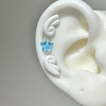 Sweet Angel's Wings Stainless Steel Ear Bone Nail Cute Acrylic Love Heart Cross Earrings for Women Body Puncture Accessories