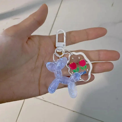 Balloon Dog Luminous Keychain Balloon Dog Glow At Night Pewndant Keyring Accessories Backpack Bags Pendant Kawaii Things Y2K New