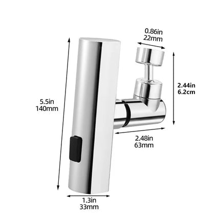New Kitchen Waterfall Three-mode Universal Swivel Extension Faucet Splash-proof Nozzle Sink Multi-function