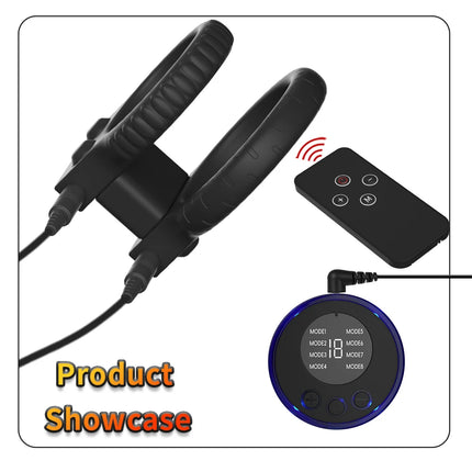 Male Electric Shock Fiber Penis Sleeve Glans Ring Pads Cock Extender Enlarger Vibrator SM Stimulator Sex Tool For Men Masturbate