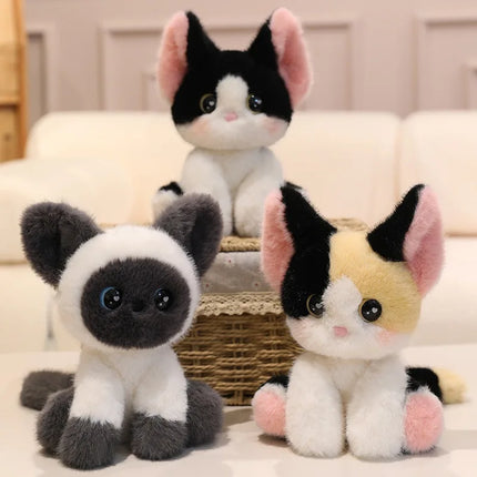 24cm Kawaii Cat Plush Doll Devon Rex Siamese Cat Pet Kitten Plush Toy Cute Decoration Accompany Sleep Toy Birthday Gift
