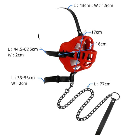 Bdsm Hollow Mesh Face Mask with Fetish Slave Open Mouth Ball Gag for Couple Adult Games Bondage Restraints Cosplay Sex Toys