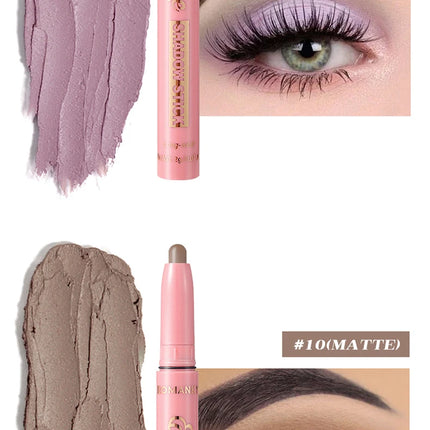 6Pcs Set Matte Effect Eyeshadow Stick   Natural and long-lasting Multi-purpose Shiny Metallic Matte Shimmer Highlighting Eyeline