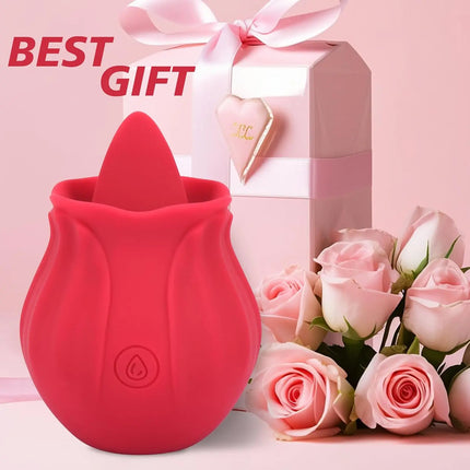 Rose Shape Sucking Dildo Vibrator G-spot Pussy Nipple Sucker Oral Licking Clitoris Stimulation Masturbating Sex Toys for Women