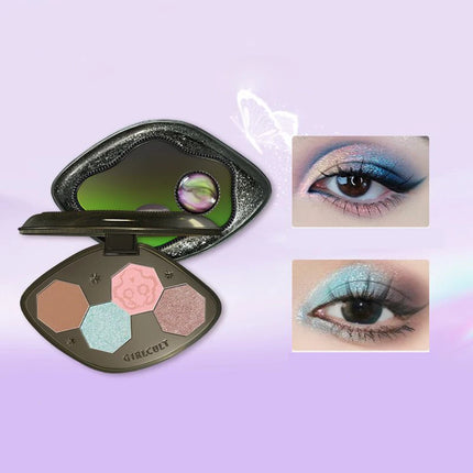 Girlcult Chameleon Eyeshadow Palette 4 Colors Waterproof Long Lasting Matte Shimmer Purple Smokey Highly Pigmented Makeup