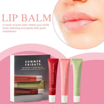 SUMMER FRIDAYS Lipstick three piece set deeply moisturizes lips locks water soothes brightens lips dry non greasy
