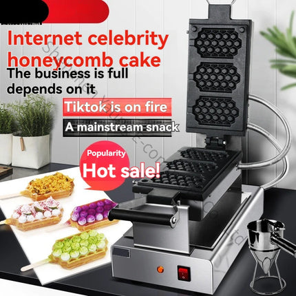 Flip Honeycomb Waffle Stove Commercial Three-cell Honeycomb Waffle Machine Lattice Cake Machine Scone Machine