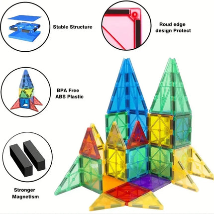 Magnetic 3D Building Blocks Set, Construction Toy For Kids Boys And Girls , Halloween/Thanksgiving Day/Christmas gift