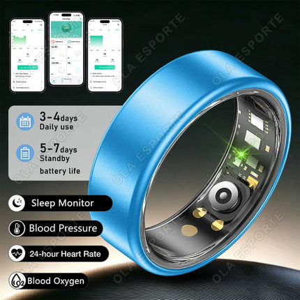 New Blood Pressure Sleep Health Monitor Smart Ring Sport Remote Camera smartring IP68 Waterproof Care for family Rings Men Women