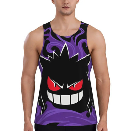 Pokemoned Gym Gengar Compression Muscle Tank Top Mens Gym Sleeveless Tees Sports Wear Male Bodybuilding Fitness Training Vest