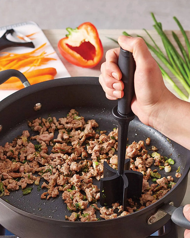 5 Curve Meat Chopper Non Stick Heat Resistant Meat Masher for Ground Beef Hamburger Meat and Meat Browning Utensil