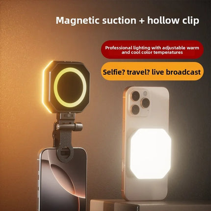 Magnetic phone ring light for live streaming camera video shooting and photo taking