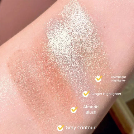 Pearl Matte Waterproof Eye Shadow Palette Blush Glitter Highlighter All In One Embossed Angel Face Contour Makeup Collection