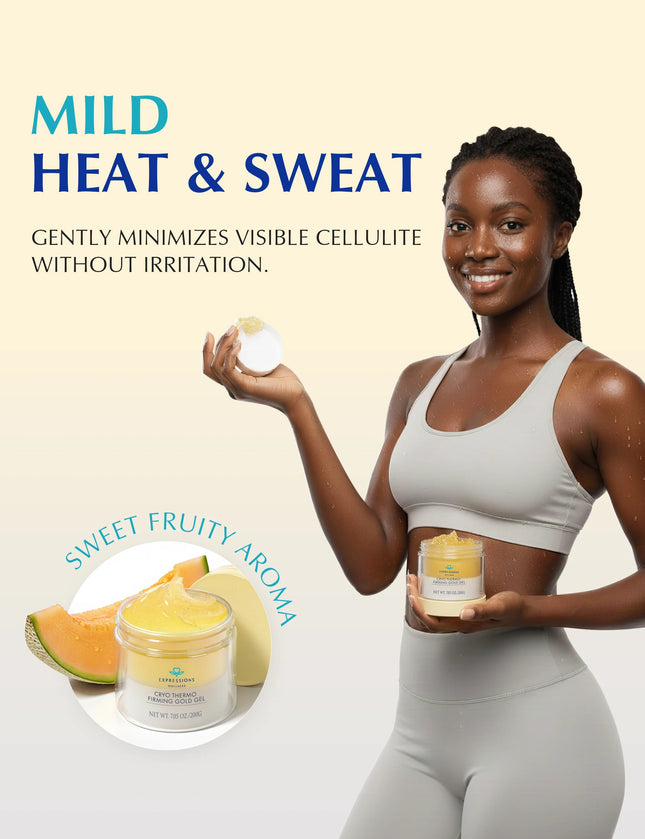 Skin Tightening Cellulite Cream for Body: Golden Sweat Hot Cream | B Flat Gel for Belly Thigh Butt & Arm