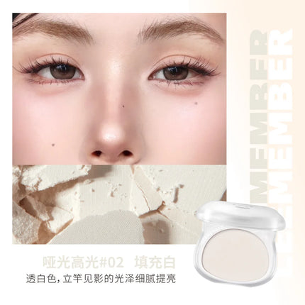 LEEMEMBER Contour Highlighter Powder Matte Fine Powder Long Lasting Waterproof Oil Control Natural Face Bronzer Brighten Makeup