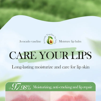 1/2/3pcs Avocado Moisturizing Lipstick Lip Balm Nourishing Repairing Hydrating Beauty Lips Plumper Skin Care Products