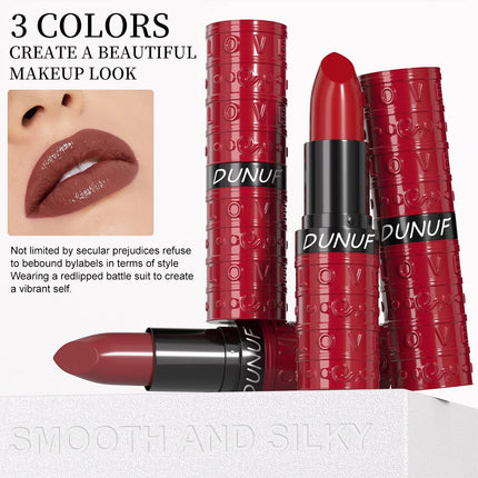 Velvet Sexy Lipstick Waterproof Long Wearing Non Transfer Sweat Proof Lip Gloss Moisturizing Hydration 3 Colors