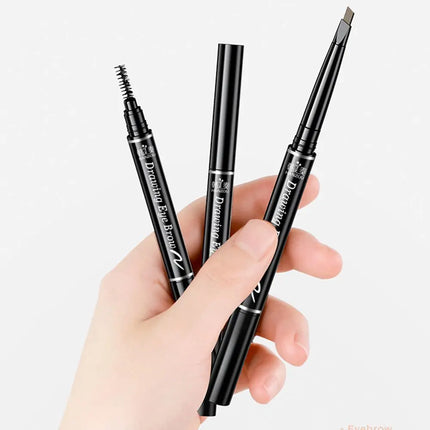 Rotatable Triangle Eye Brow Pen With Brush Eye Brow Pen Eyebrow Pencil Double Head Waterproof Long Lasting Eye Makeup Tool