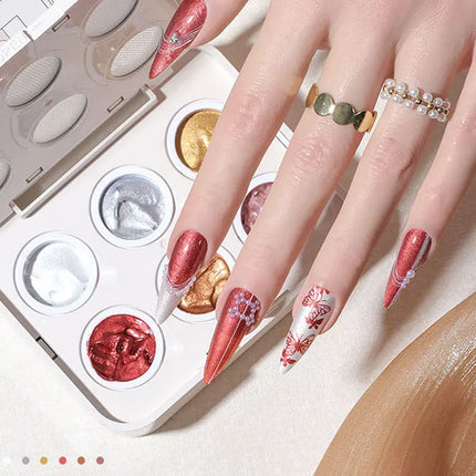 6 Colors Cushion Gradient Painting Gel Pink Ombre Patting Gel Polish UV/LED Blush Blooming Aura Manicure Gel Nail Polish Tools