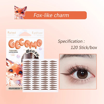 GECOMO Eyeliner Stamp Sticker Waterproof Brown Korean-style Natural Eye Makeup Novice Use Simple Symmetry Eyeliner Seal Stick