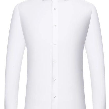 5XL Modal Polyester Fiber White Shirt Men's Long-Sleeved Casual Business Shirt Plus Size Big and Tall Easy Care