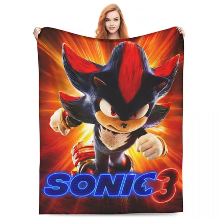 Sonic Poster Blanket 100x150cm - Soft Warm Throw Bedspread / Couverture Sonic 100x150cm - Jeté Doux Chaud