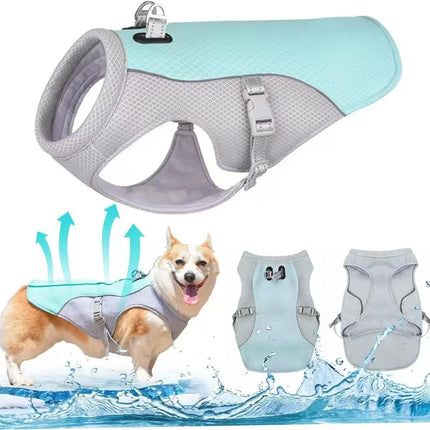 Summer Cooling Vest Harness Reflective Quick Release Hot Pet Clothes Cool Jacket For Small Medium Large Dog Accessories
