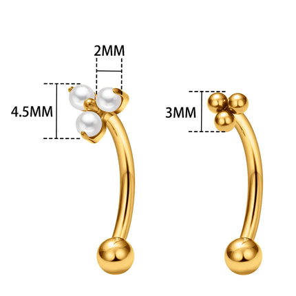 G23 Titanium ASTM-F136 Piercings Eyebrow Internal thread Eyebrow Piercings Body Jewelry For Women zircon Earring