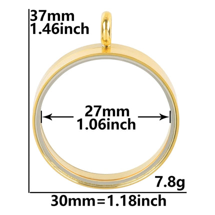 1Pc Stainless Steel Openable Glass Coin Bezel Cremation Urn Locket Pendant Round Reliquary Picture Medaillon кулон Jewelry