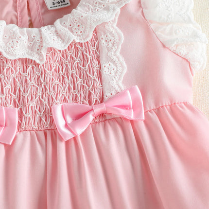 2025 Summer New Pink Ruffled Collar Doll Dress for Baby Girl, Cute and Fashionable Princess Sleeveless Vest Dress
