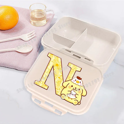 Sanrios PompomPurin Lunch Box Cartoon Letter Food Storage Containers Kids School Picnic Bento Boxes Office Dinner Case Girl Gift