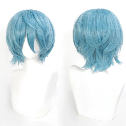 Cospaly Wigs Unisex Anime Wig 12cm/ 4.7 Inch Short Hair Wig Universal Costume Synthetic Wig with Bangs + Cap,for Party Festivals