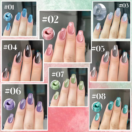 ZH Autumn And Winter Nails Toe Selling Whitening Glass Bead Cat Eye Gel Nail Polish Black Nails Nail Art Grey Cat Eye Nail Glue