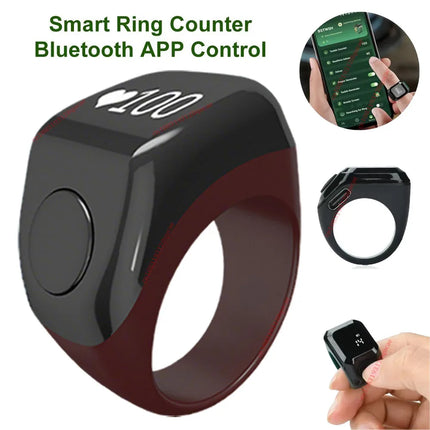 Qibla Smart Tasbih Tally Digital Counter for Muslims Tasbeeh Zikr Ring 5 Prayer Time Vibration Reminder Subhah Masbahah Misbaha
