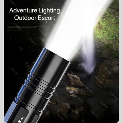 Outdoor Flashlight Small Mini Lighting Strong Light Portable Super Bright Rechargeable Hand Lamp for Hiking/Camping/Emergency