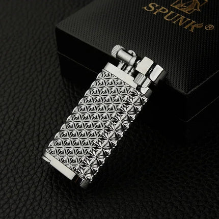 High-end Inclined Flame Open Flame Lighter, Butane Gas Lighter, Grinding Wheel Ignition, Metal, Creative Pipe Lighter