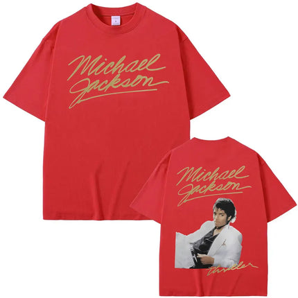 Michael Jackson King of Pop Bad Era Tour T-shirts Men Women Fashion Hip Hop Y2K Short Sleeve T-shirt Casual Cotton Oversized Top
