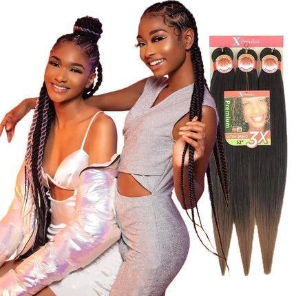3strands/Pack Braiding Hair Pre Stretched 26'' Synthetic Braiding Hairs Kanekalon Jumbo Braiding Hair Synthetic Hairs Extensions