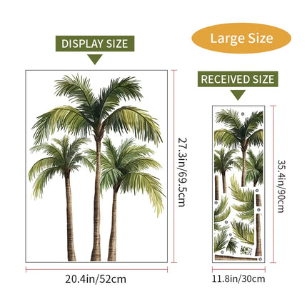 Coconut Tree Wall Stickers For Living Room Natural Bedroom Wardrobe Skirting Wall Decoration Self-adhesive Decor Sticker