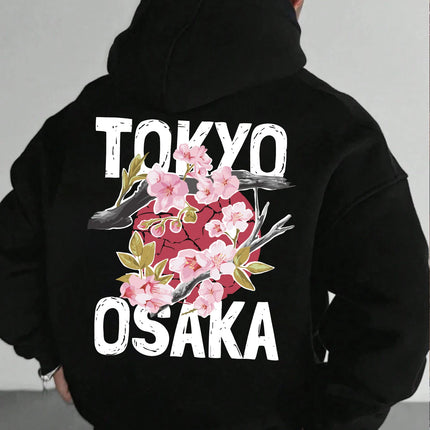Plum blossoms that can withstand severe cold Print  Mans Retro Loose Hoodie  Fleece Warm Fashion Hoody Unisex Basics Clothing
