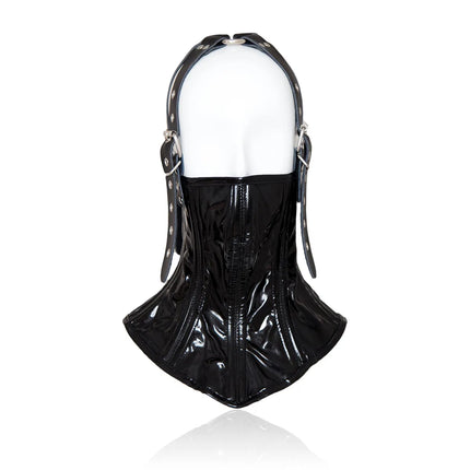 PU Leather Neck Corset Collar Restraint Bondage Locking Roleplay Face Cover Mouth Slave Adult Sex Toys for Couples SM Costume