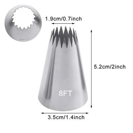 7FT 8FT 9FT Cake Decorating Tips Set Russian Open Star Piping Nozzles Tips Cupcake Cookies Icing Piping Pastry Nozzles