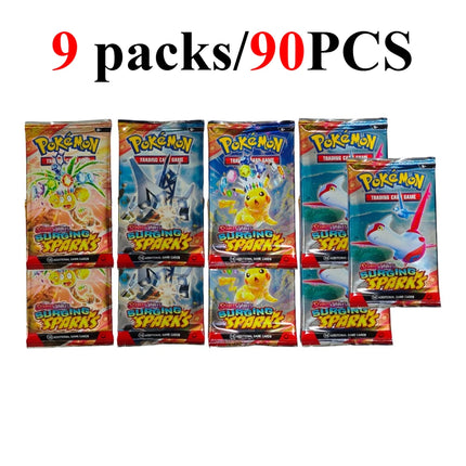 90/360PCS Pokémon Card Packs 151， ASCENDED HEROES 。Evolutions,PALDEAN FATES,English Reinforcement,Battle Transaction Card Gift