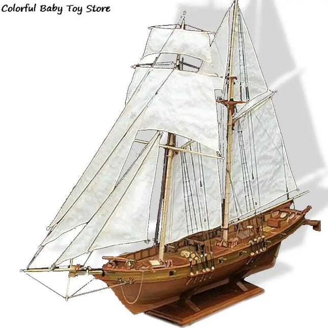 Assembling Building Kits Ship Model Wooden Sailboat Toys Sailing Model Assembled 1:100  Wooden Kit DIY
