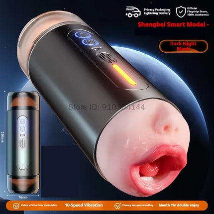 Automatic Male Masturbator Airplane Cup Sexy Oral Mouth Vagina Two Penetration Pocket Pussy Blowjob Sex Toys for Man Adult Goods
