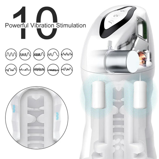 Automatic Male Masturbator Powerful Vibration Blowjob Sucking Machine Silicone Masturbation Cup Adult Supplies Sex Toy for Men