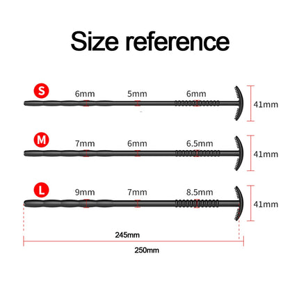 Size S/M/L to choose Silicone Hollow Urethral Penis Plug Hollow Penis Stretcher Urethral Rod