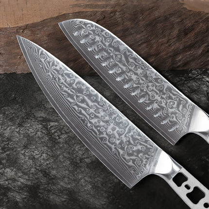 TURWHO DIY Kitchen Knives Blank Blade 67 Layer Damascus Steel VG10 Japanese Chef Santoku Kiritsuke Slicing Utility Knife Parts